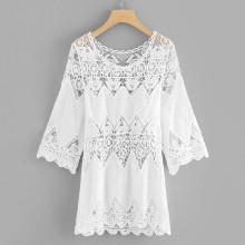 Shein Scoop Neck Cut Out Crochet Top