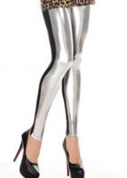 Rosewe Vogue Silver And Black Color Blocking Leggings For Lady