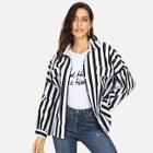 Shein Drop Shoulder Striped Jacket