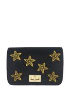 Shein Suede Embroidered Chain Flap Bag