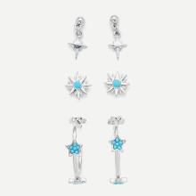 Shein Two Tone Star & Sun God Earring Set