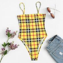 Shein Plaid Cami Bodysuit