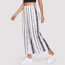 Shein Letter Print Wide Leg Pants