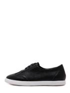 Shein Black Round Toe Lace-up Top Slip-on Sneakers