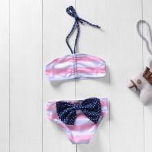 Shein Girls Striped Tie Waist Bikini Set