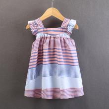 Shein Girls Frill Button Striped Dress