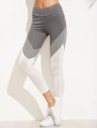 Shein Color Block Wide Waistband Leggings