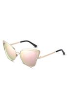 Shein Gold Frame Pink Lenses Sunglasses