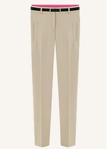 Rosewe Fine Quality Mid Waist Zip Closure Apricot Pants