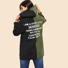 Shein Roll Up Sleeve Letter Print Hooded Outerwear
