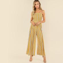Shein Wide Leg Vertical Striped Cami Jumpsuit