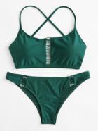 Shein Ladder Cut Out Cross Back Bikini Set