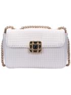 Shein White Gem Magnetic Chain Bag