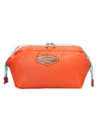 Shein Patch Zipper Orange Makeup Bag