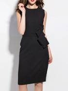 Shein Black Crew Neck Sheath Dress