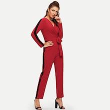 Shein Waist Belted Wrap Jumpsuit