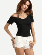 Shein Off The Shoulder Criss Cross T-shirt