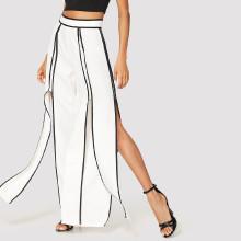 Shein Contrast Binding Split Pants