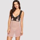 Shein Lace Strap Night Dress With Panty