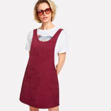 Shein Zipper Back Low Side Pinafore Dress