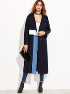Shein Color Block Oversized Notch Collar Drop Shoulder Coat