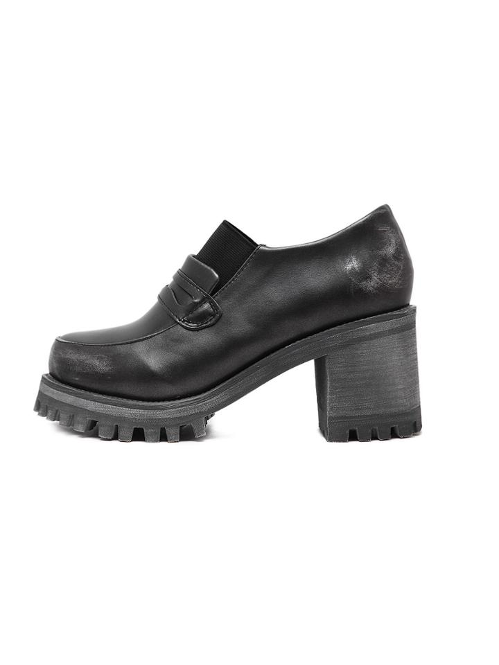 Shein Silver Full Strap Chunk Sole Loafers