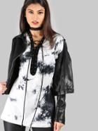 Shein Tie Dye Grommet Lace Up Plunge Neckline Tee Dress