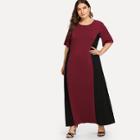 Shein Plus Color Block Maxi Dress