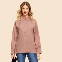 Shein Drop Shoulder Solid Blouse