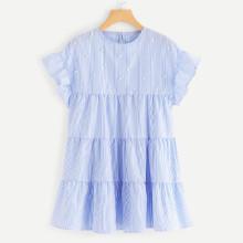 Shein Pearl Beaded Striped Dress