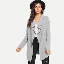 Shein Waterfall Neck Longline Coat