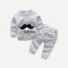 Shein Toddler Boys Letter Print Stereo Mustache Top With Pants