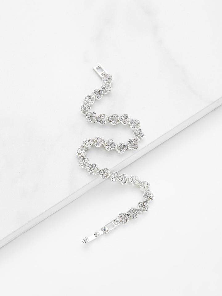 Shein Rhinestone Embellished Chain Bracelet