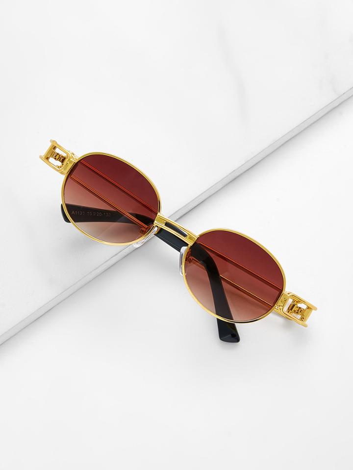 Shein Double Bridge Oval Sunglasses