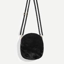 Shein Faux Fur Crossbody Bag With Guitar Strap