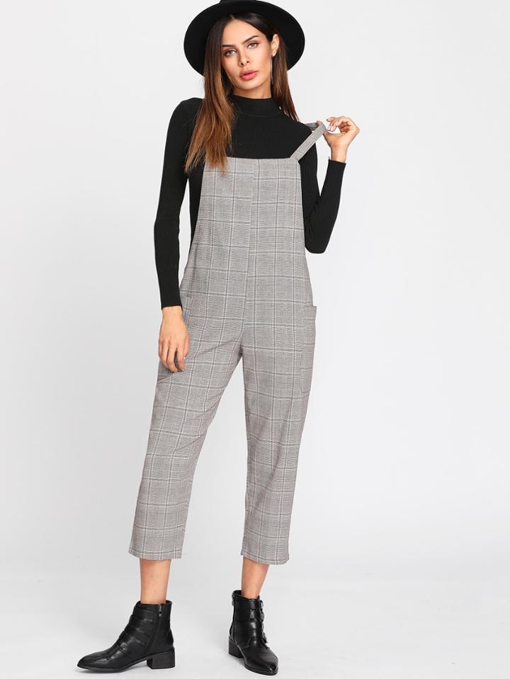 Shein Glen Plaid Overall Pants
