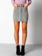 Shein Grey Pockets Corduroy Skirt