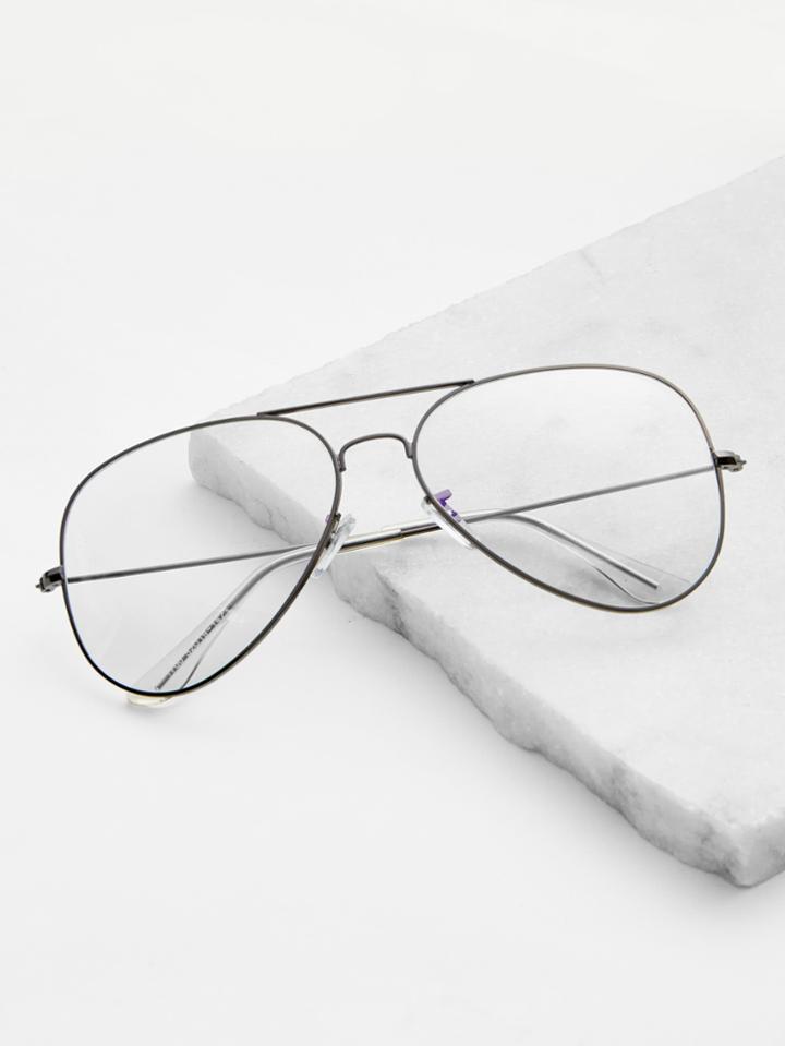 Shein Skinny Frame Double Bridge Aviator Glasses