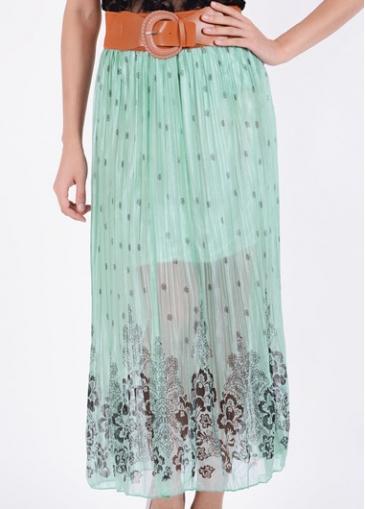 Rosewe Hot Sale Green Ankle Length Skirt For Lady