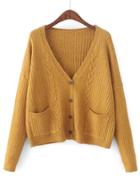 Shein Cable Knit Button Up Cardigan