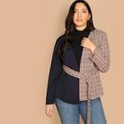 Shein Plus Cut-and Sew Self Belted Coat