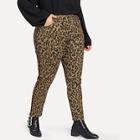 Shein Plus Leopard Print Skinny Jeans
