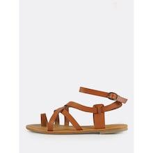 Shein Multi Strap Gladiator Ankle Sandals Tan