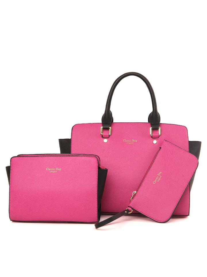 Shein Contrast Color Embossed 3pcs Bag Set