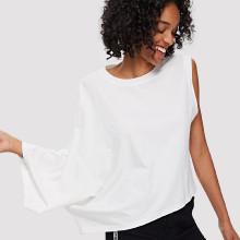 Shein One Sleeve Solid Tee