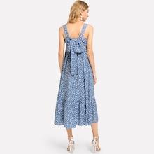 Shein Knot Ruffle Hem Dress