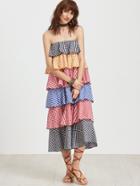Shein Checkered Layered Tiered Bandeau Dress