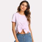 Shein Exaggerate Bow Embellished Keyhole Back Top
