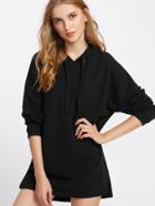 Shein Dip Hem Split Hooded Dress