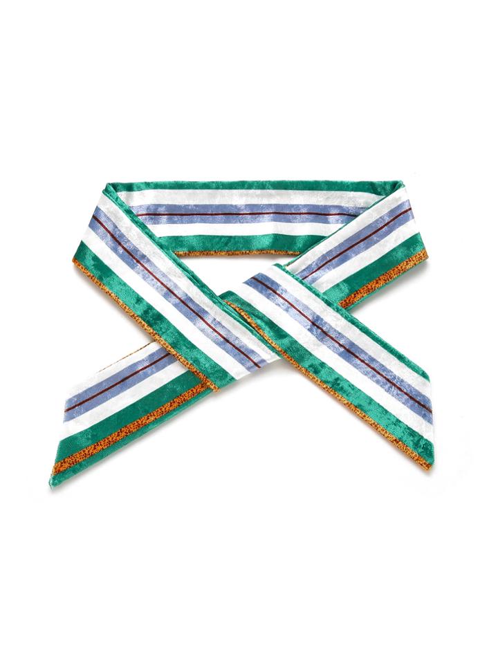 Shein Striped Print Velvet Skinny Scarf